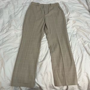 Uniqlo Smart Ankle Pants (2-Way Stretch) - M Tan/Blue Plaid